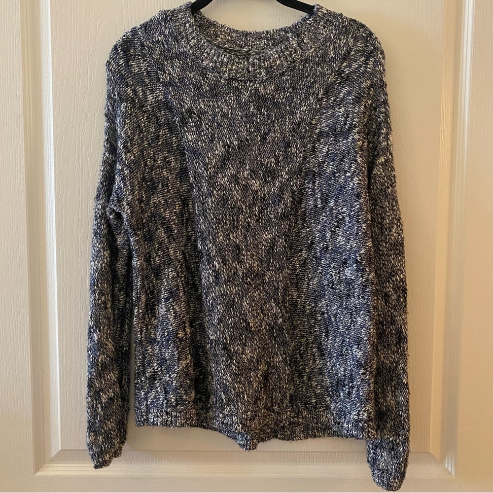 VINCE Marled Drop Shoulder Crewneck Linen & Cotton-Blend Sweater - XS